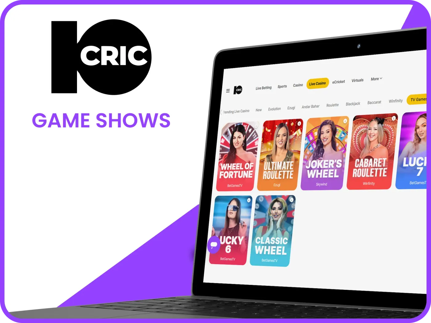 Game shows at 10Cric casino.