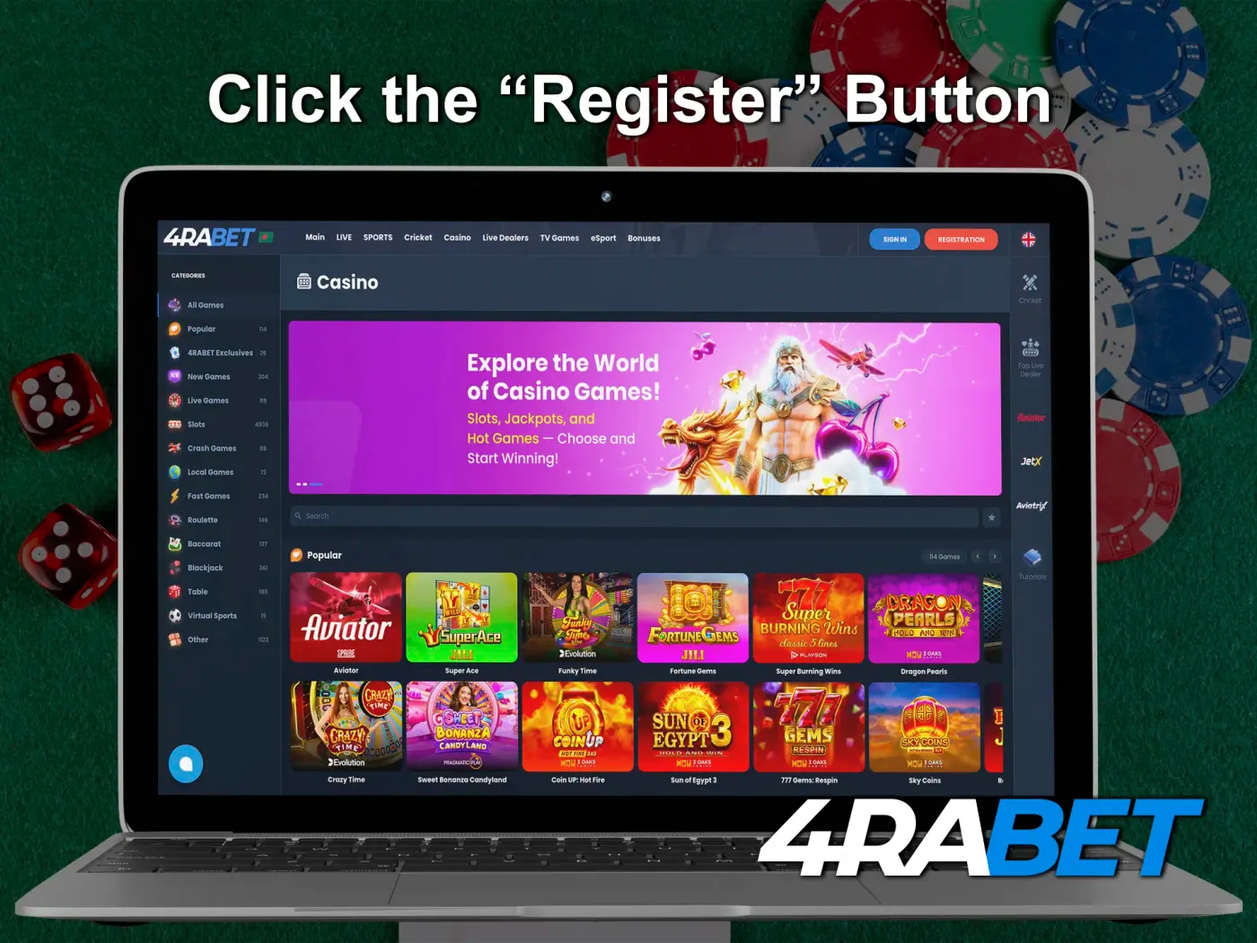 Start the quick registration process at 4Rabet.