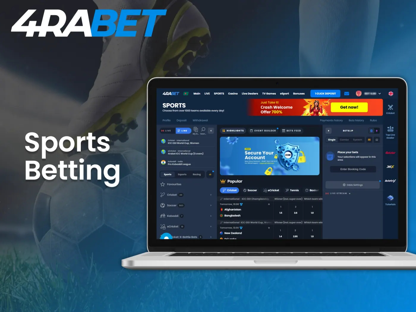 Sports betting on 4Rabet.