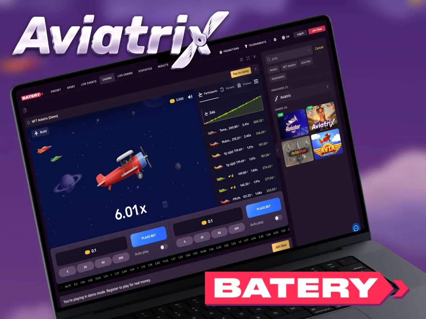 Aviatrix at Batery.