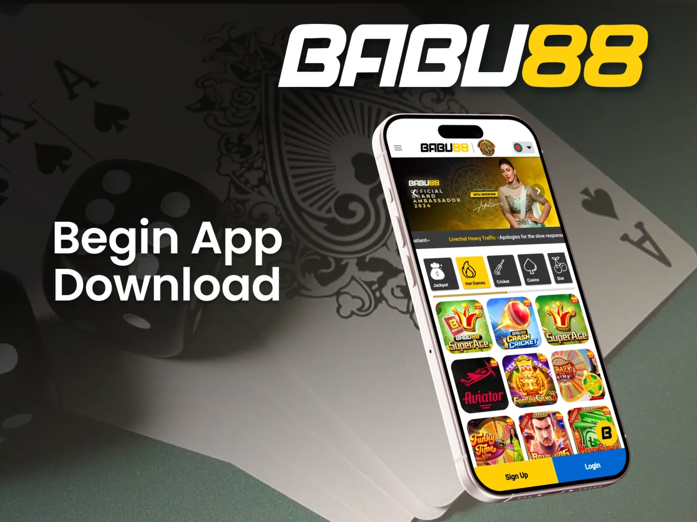 Load the Babu88 online casino on your device.