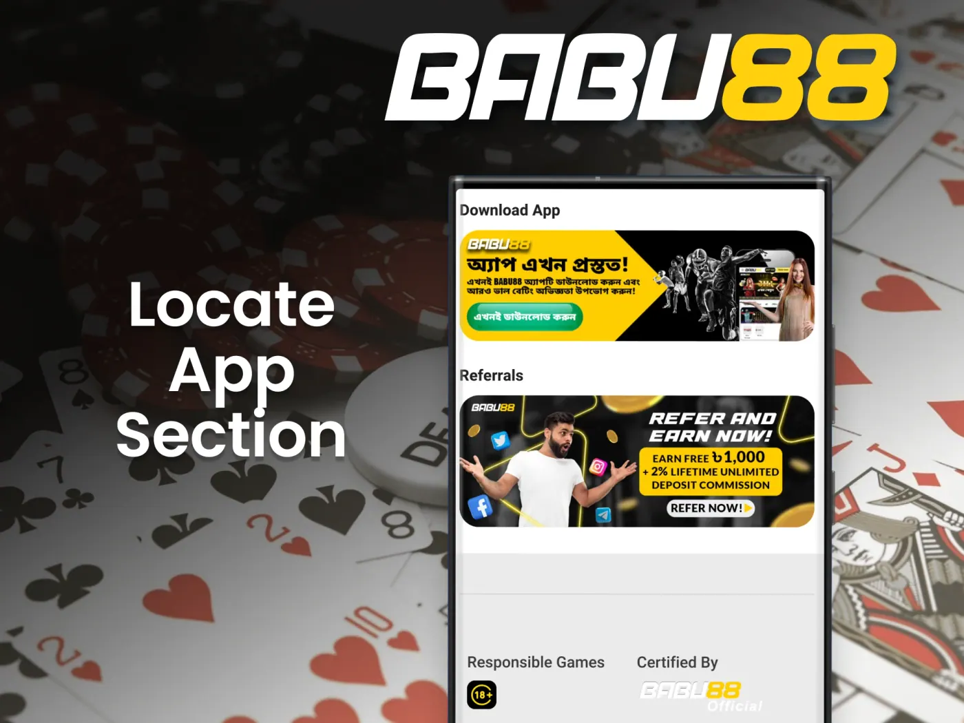 Go to the app downloading section on the Babu88 website.