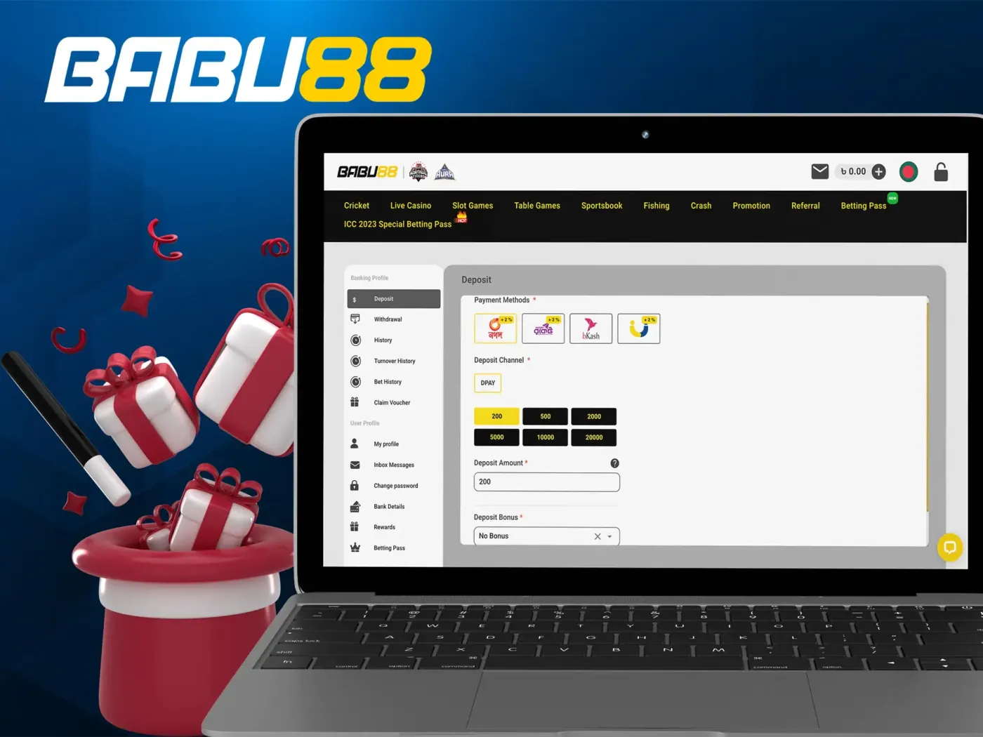 Babu88 bonuses summary.