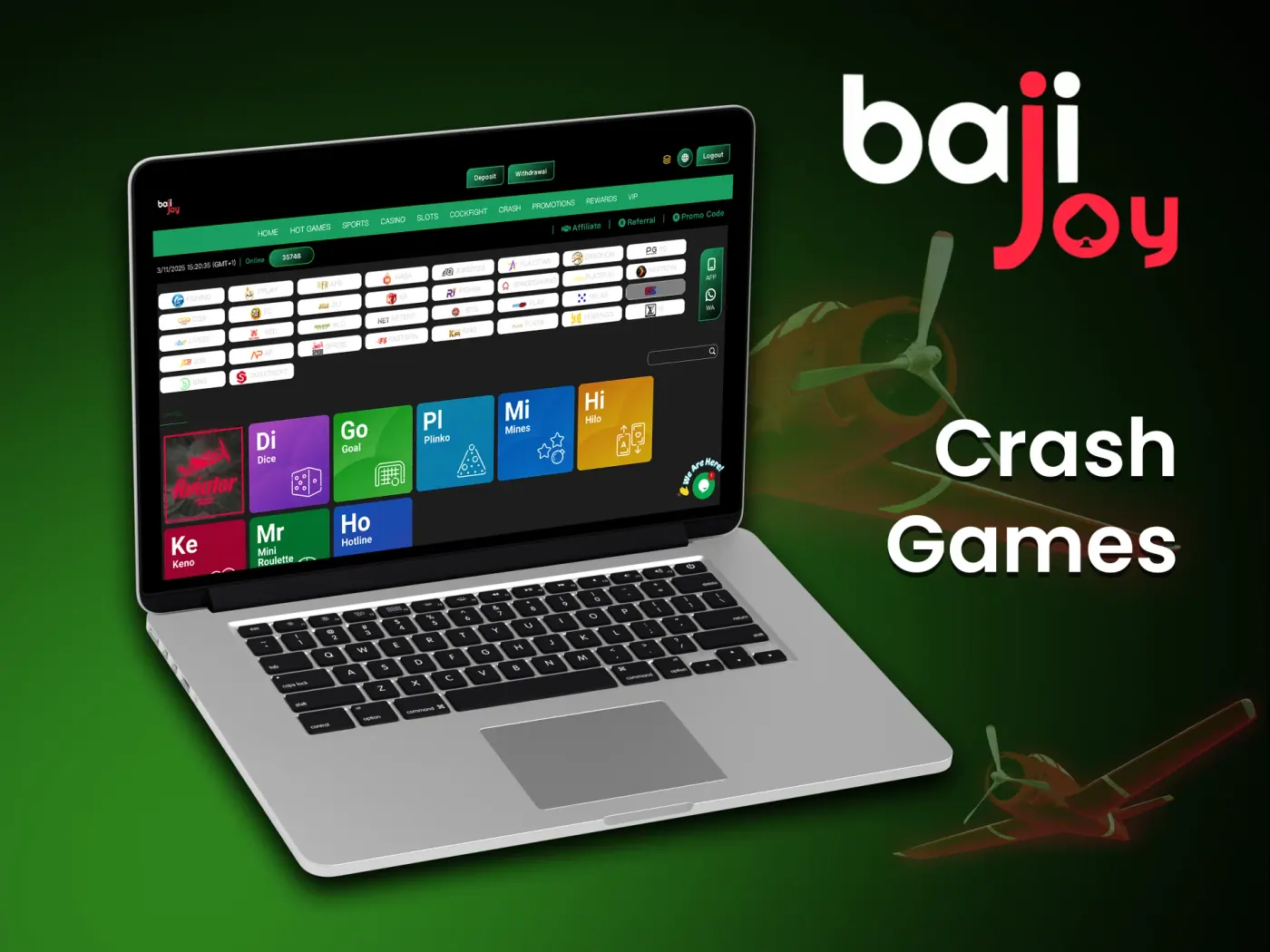 Crash games at Bajijoy.