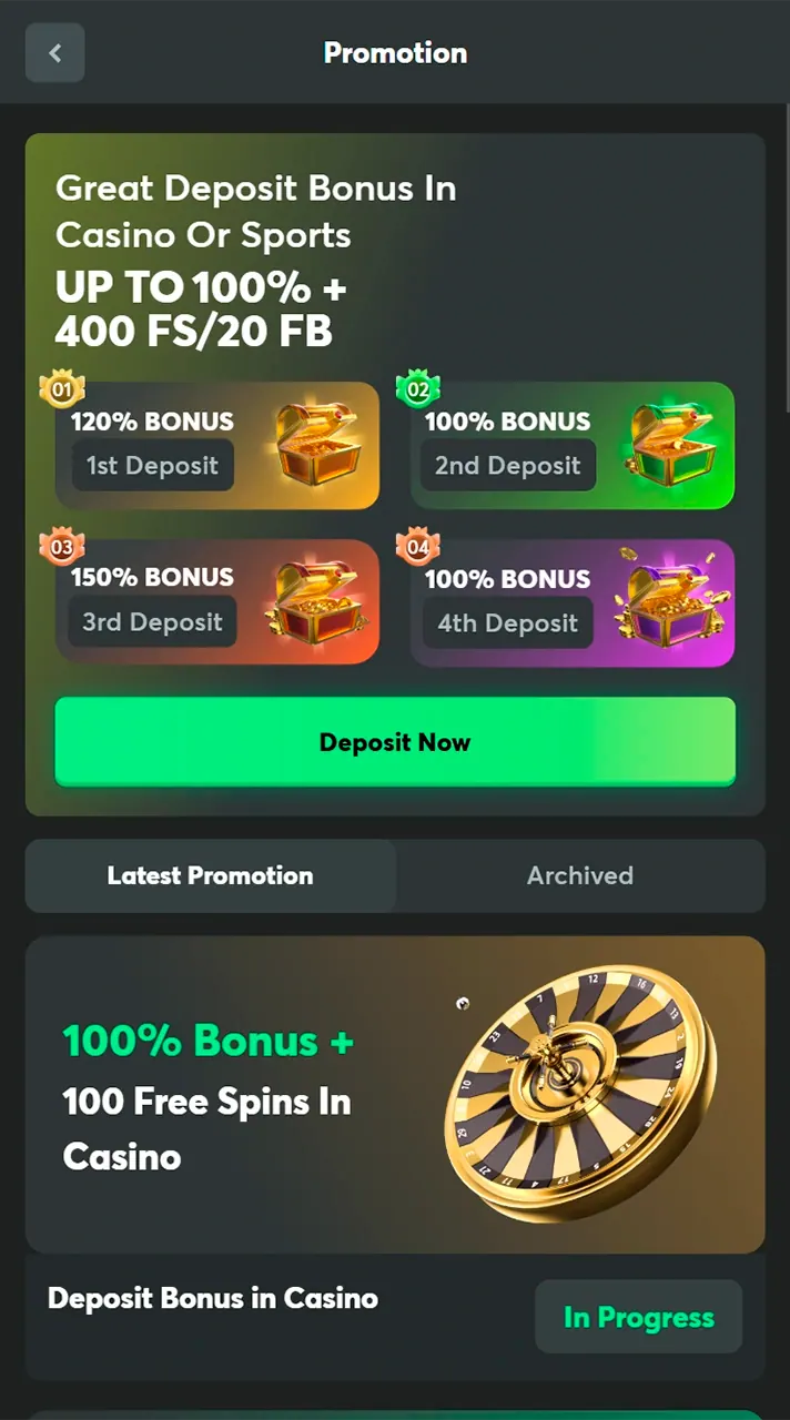 Bonuses and promos at BC Game casino.