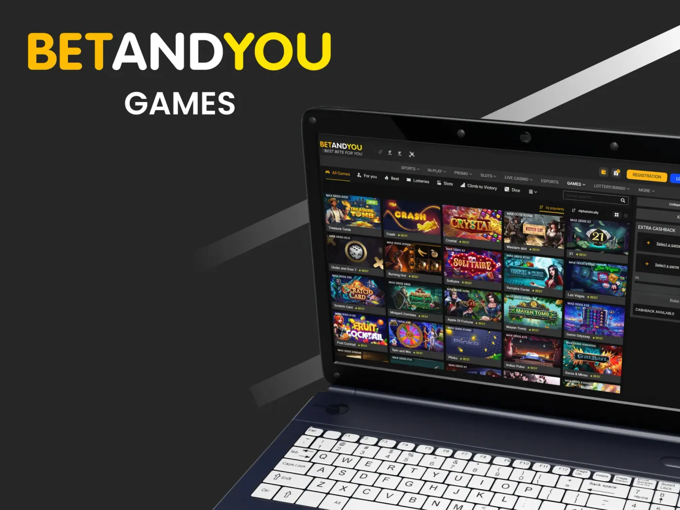 Betandyou casino games section.