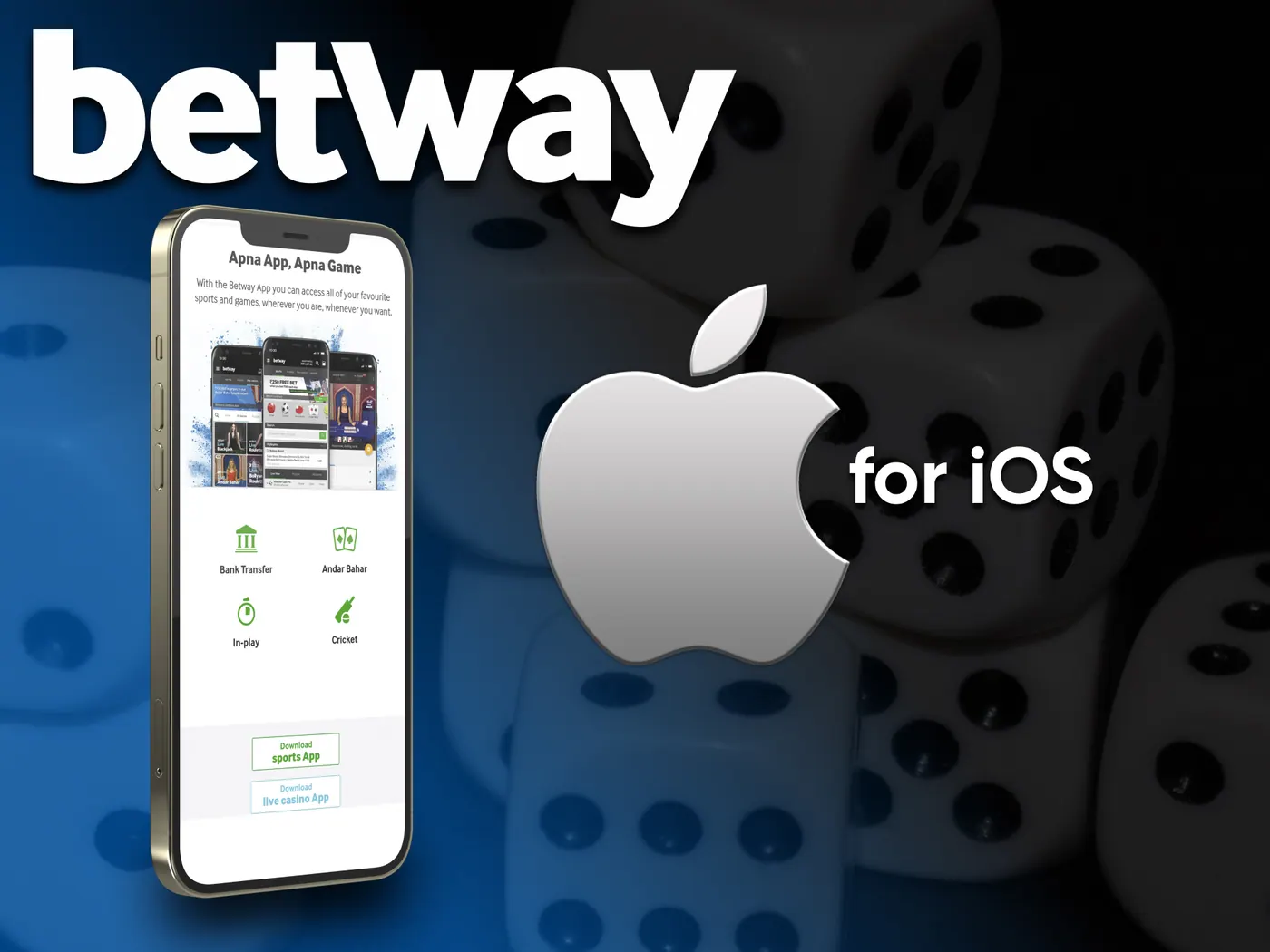 The Betway casino app for iOS.