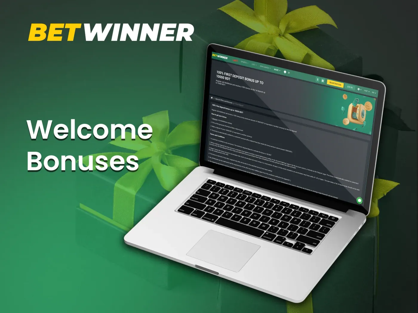 Betwinner casino welcome bonuses.