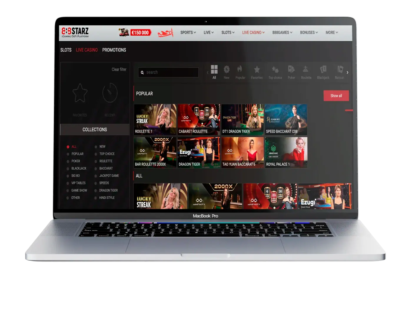 You'll make the most of your time on the elegant 888Starz website and app.