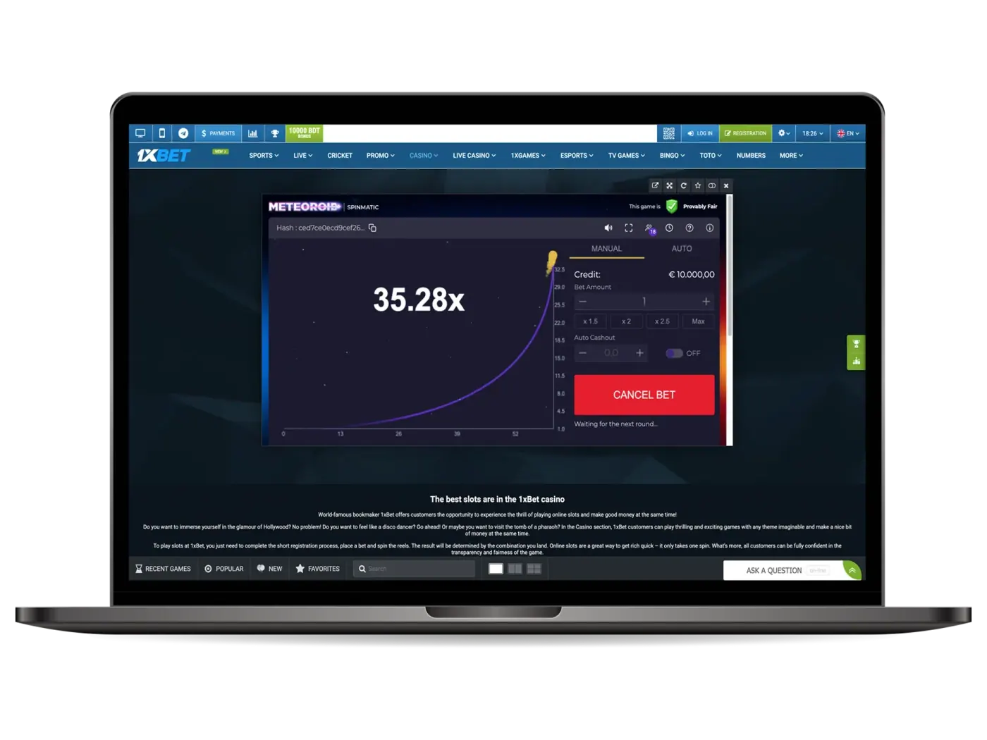 1xbet not only sports betting but also crash games.