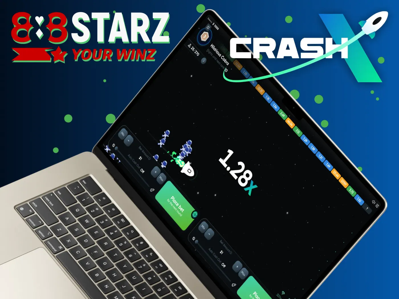 888Starz offers you a quick access to the CrashX game.