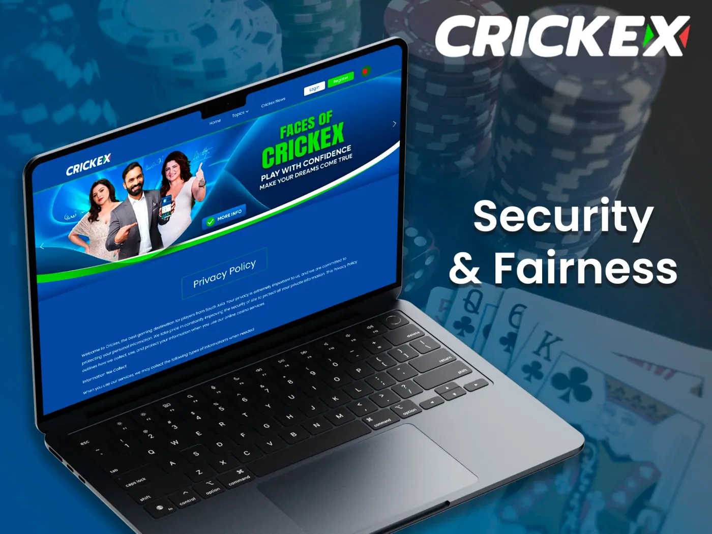 Crickex casino security and fairness.