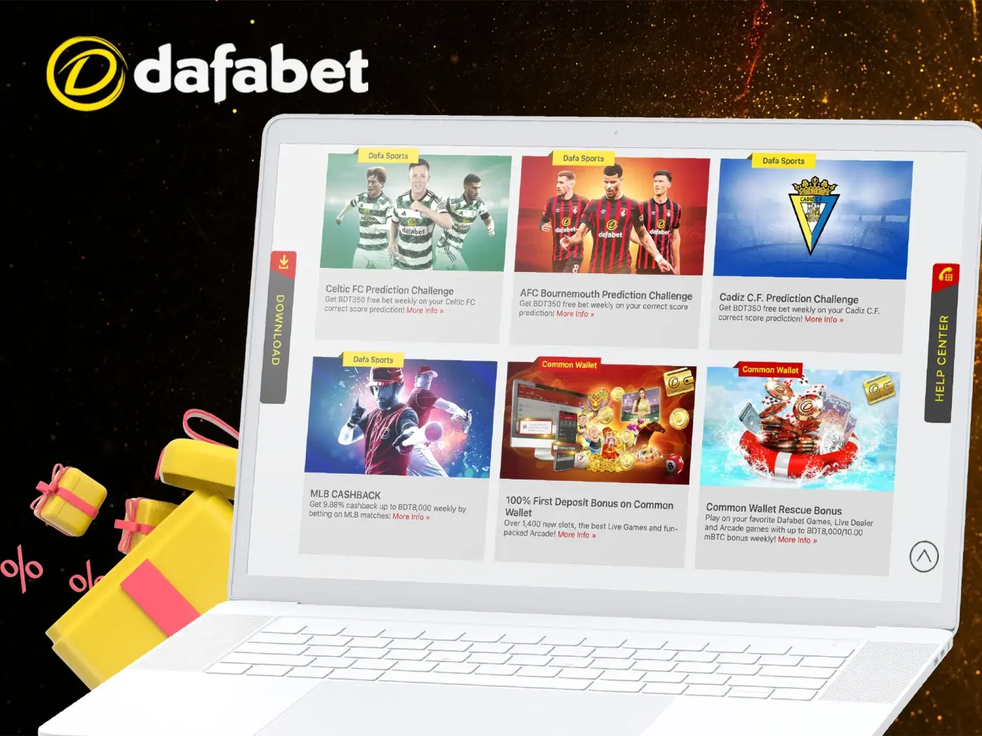 Dafabet promotions page.