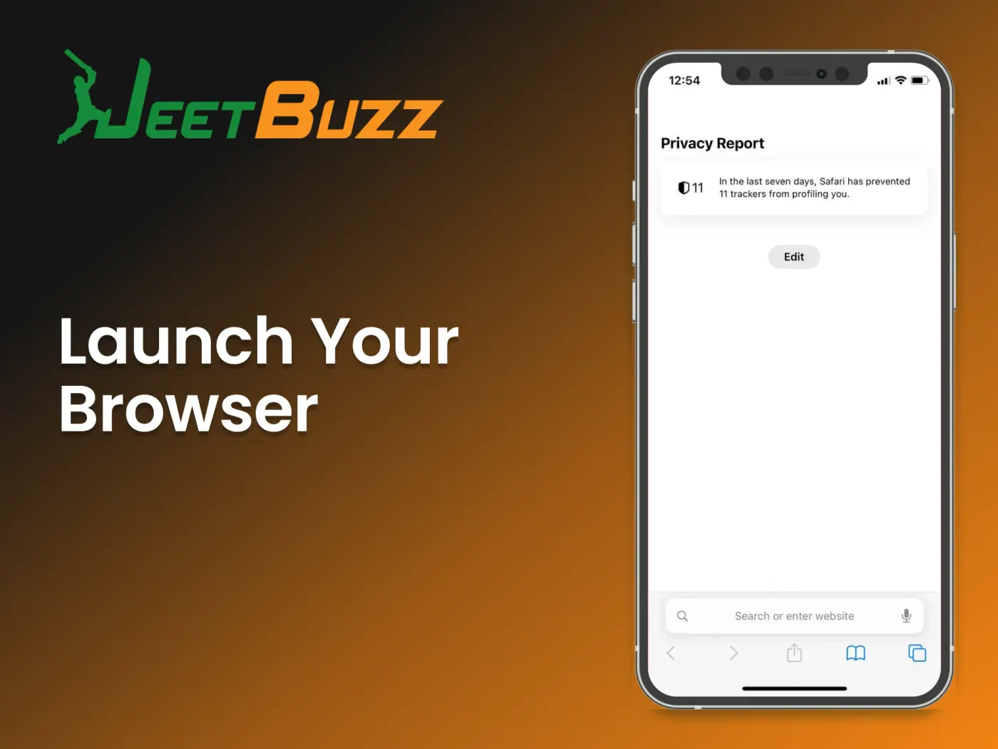Launch your browser on your iOS device to access the JeetBuzz website.