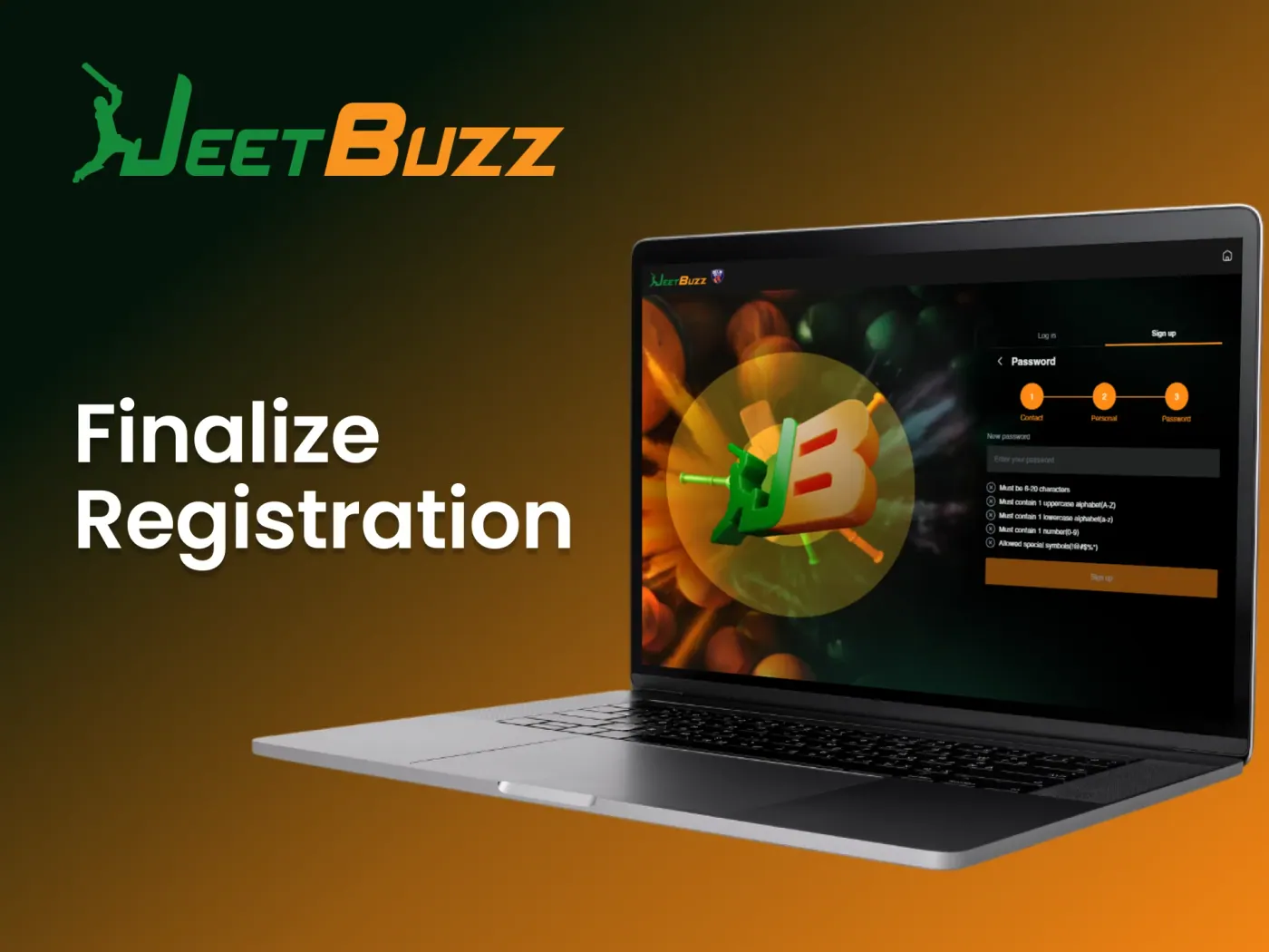 Completing the registration on JeetBuzz.