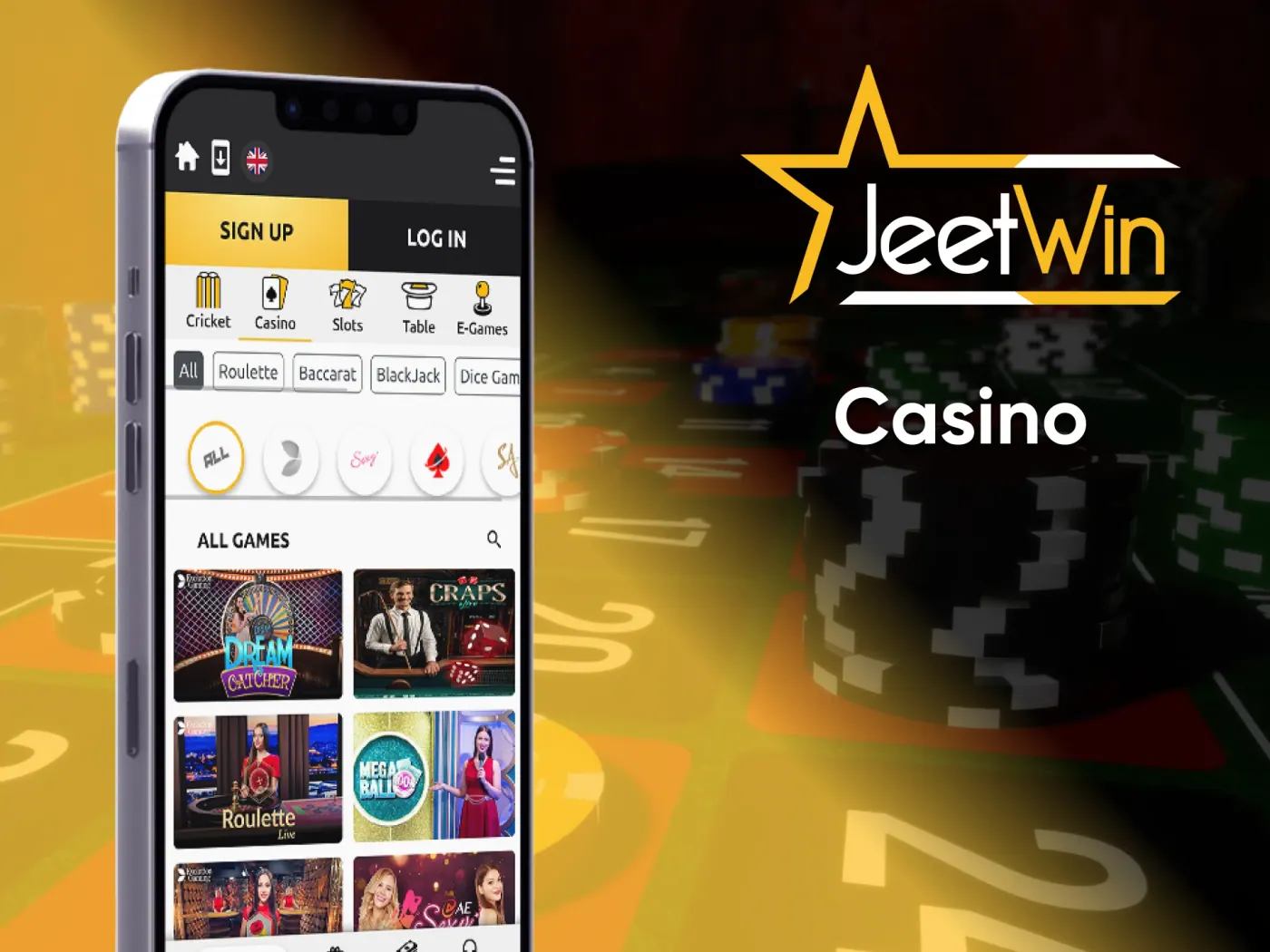 You can play at the casino from Jeetwin through the application.