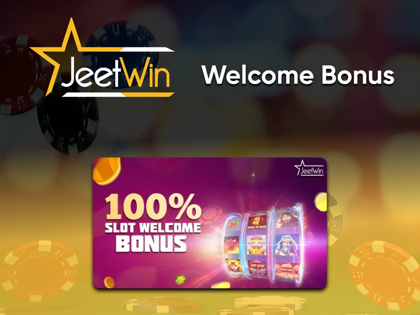The Jeetwin casino sign-up bonus for new players.