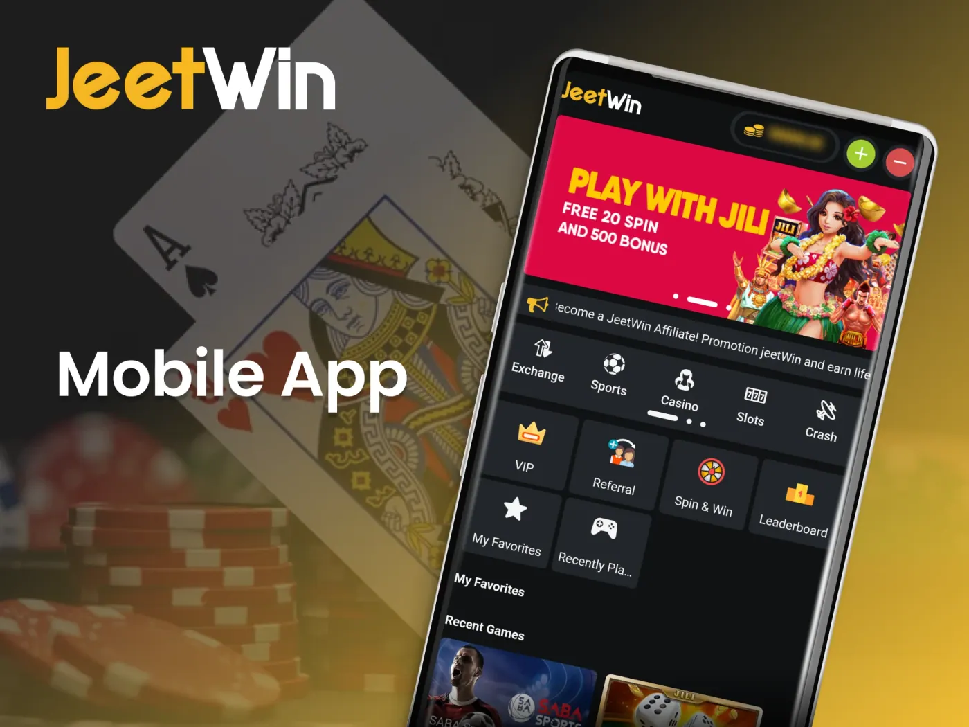 Take advantage of smooth gameplay and swift loading times with the JeetWin casino mobile app.