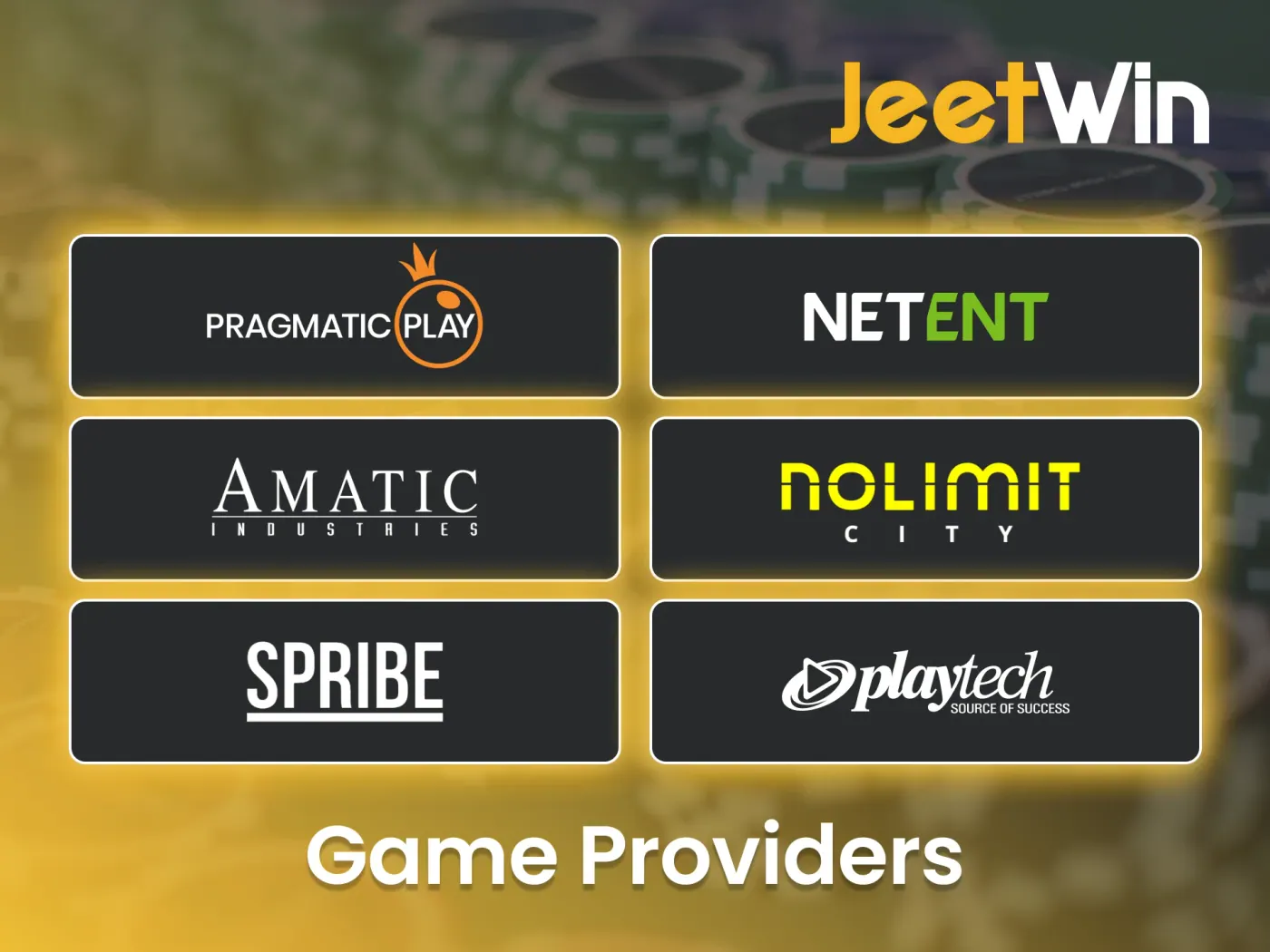 JeetWin partners with world-renowned casino game providers.