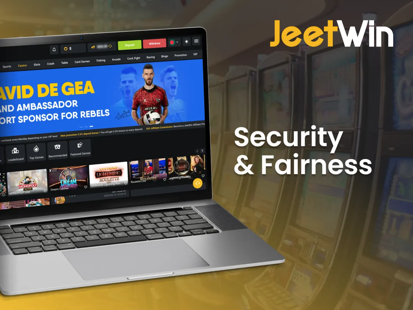 JeetWin casino security and fairness.