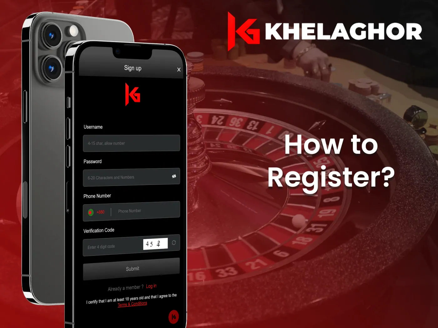 How to create an account at Khelaghor mobile app.