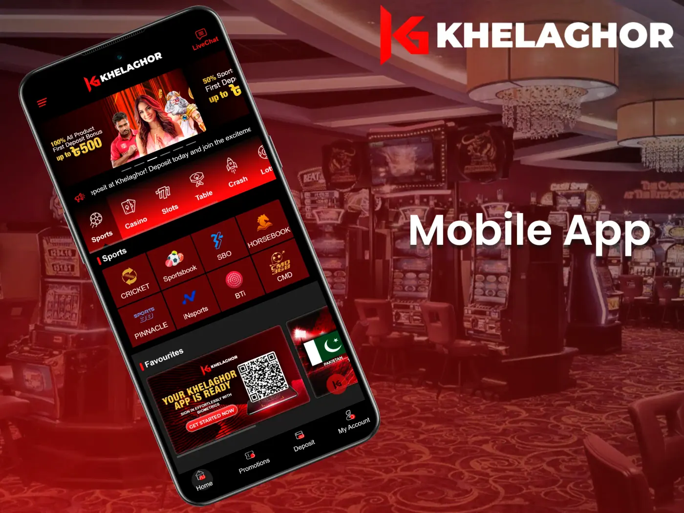 Download the Khelaghor app for Android and iOS.