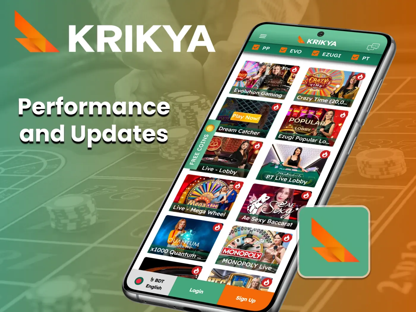 The Krikya app works well and releases regular updates to improve usability.
