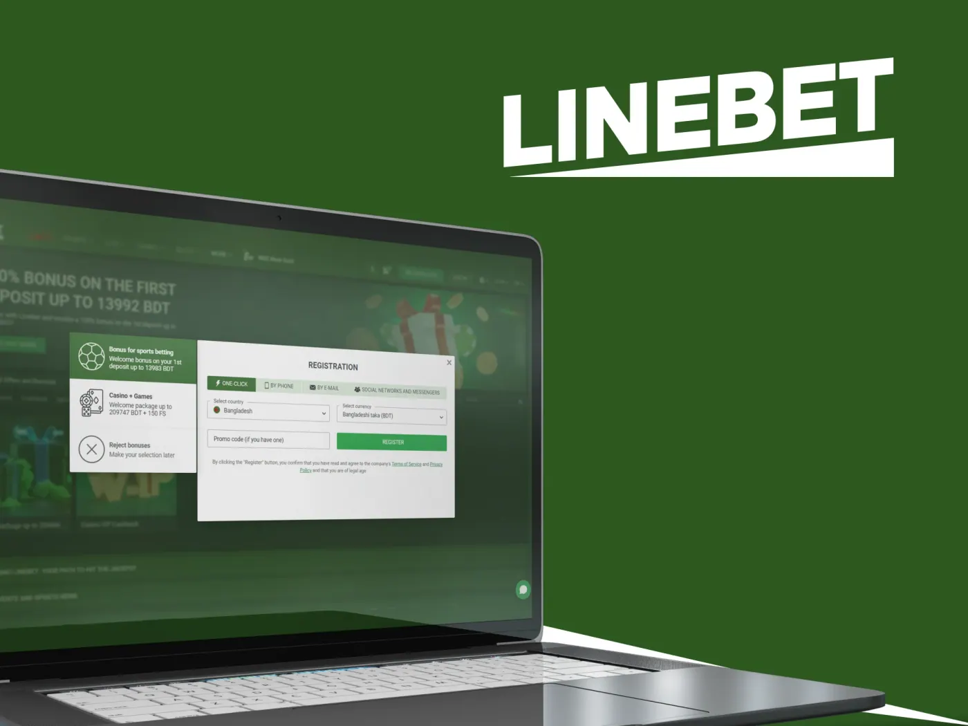 Linebet registration form.
