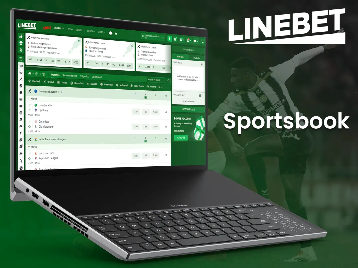 Place your sport bets at Linebet website.