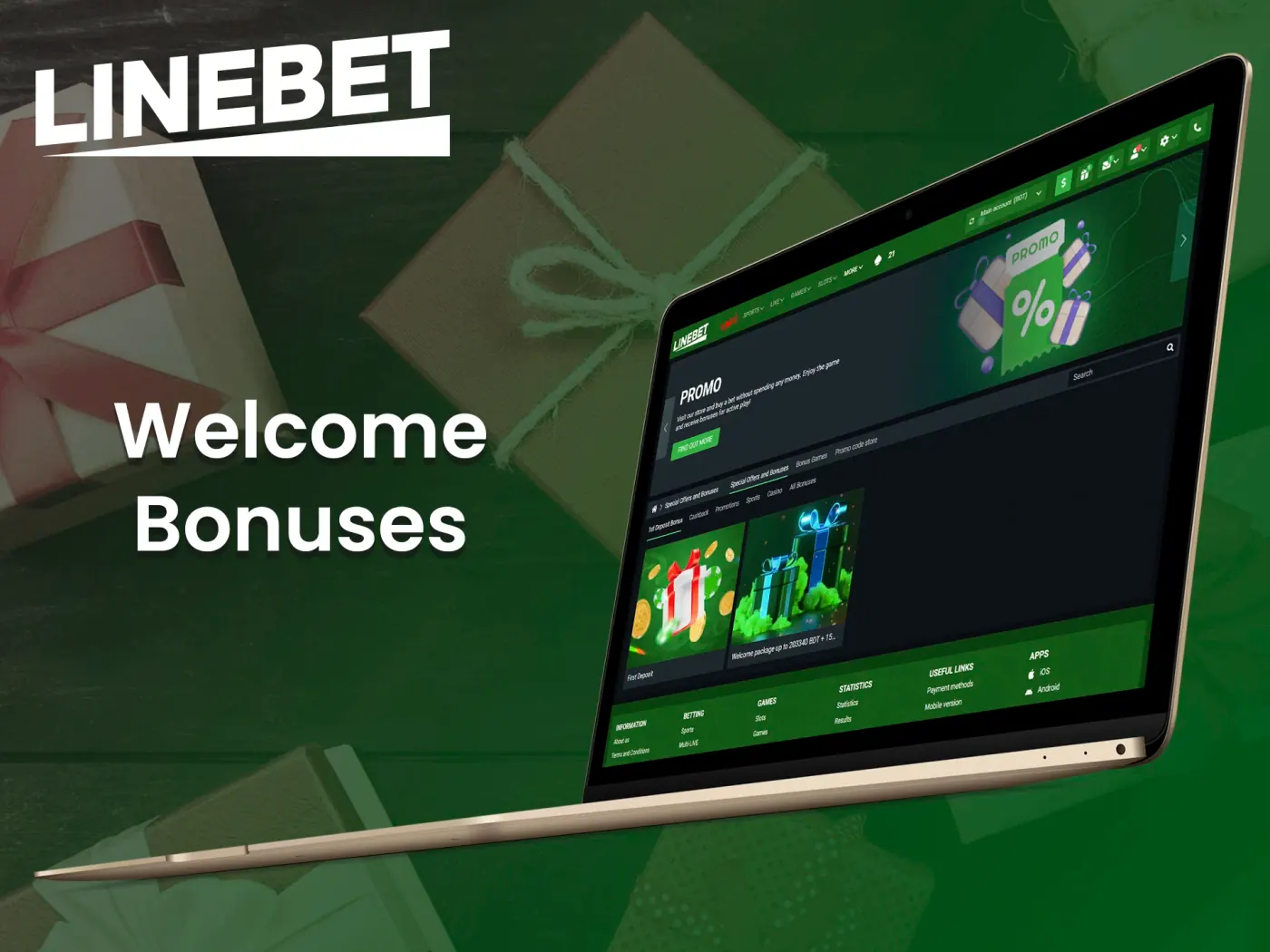 Bonuses and promotions for a new customers at Linebet.