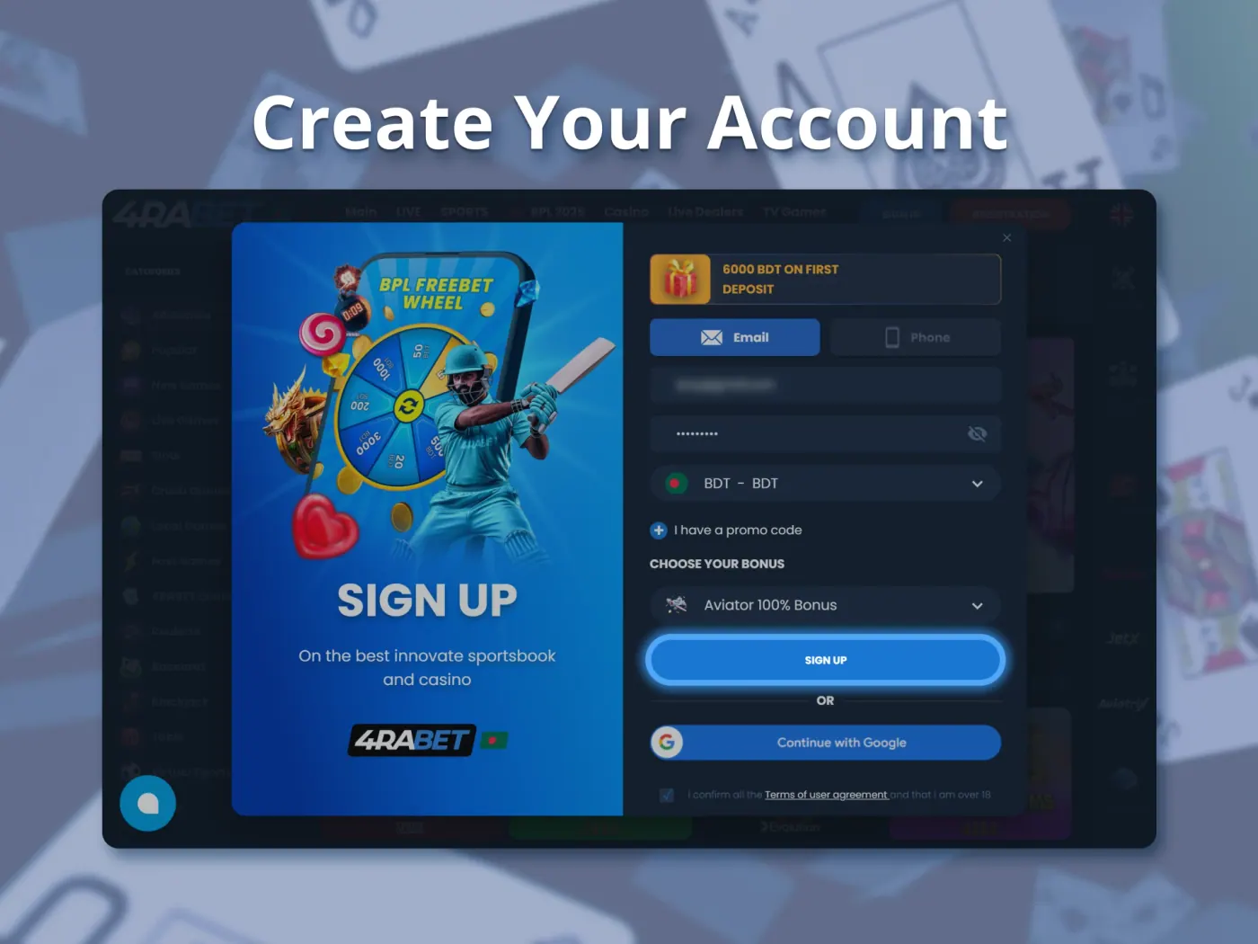 Press the Sign Up button to complete your registration at the chosen casino.