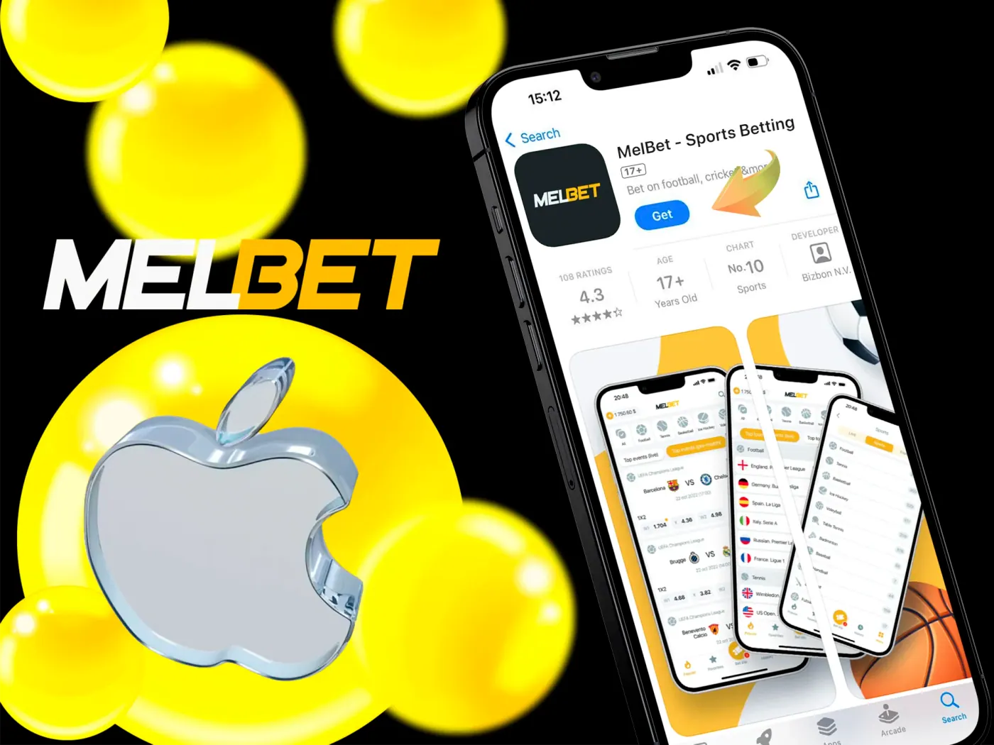 Install Melbet app at your iOS device.