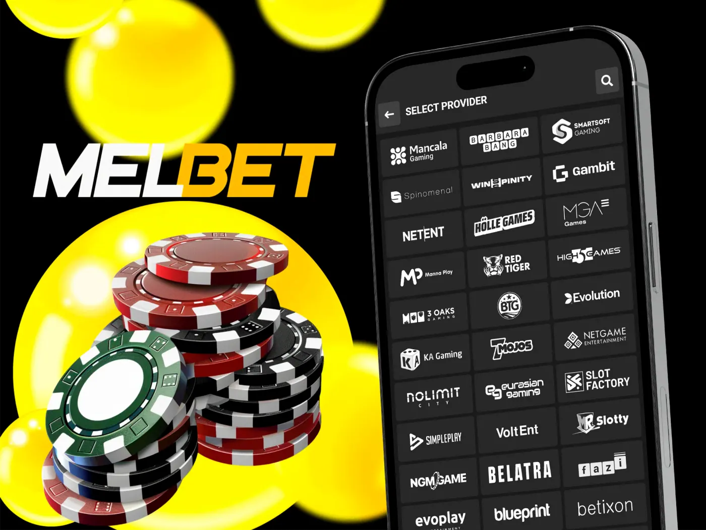 Melbet works with well-known casino game providers.