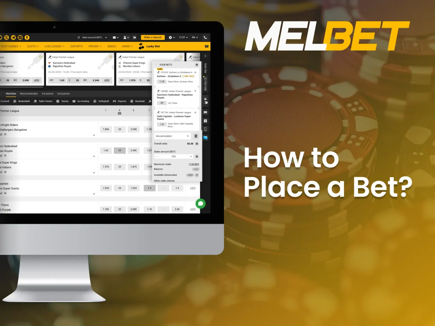 Place your bets quickly and easily at Melbet.