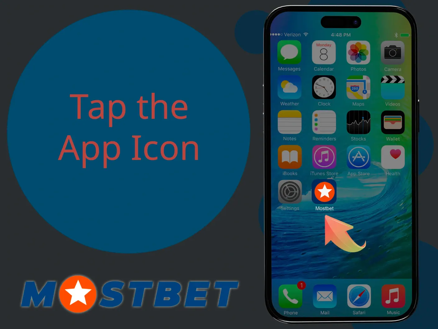 Mostbet app icon will appear on the home screen.