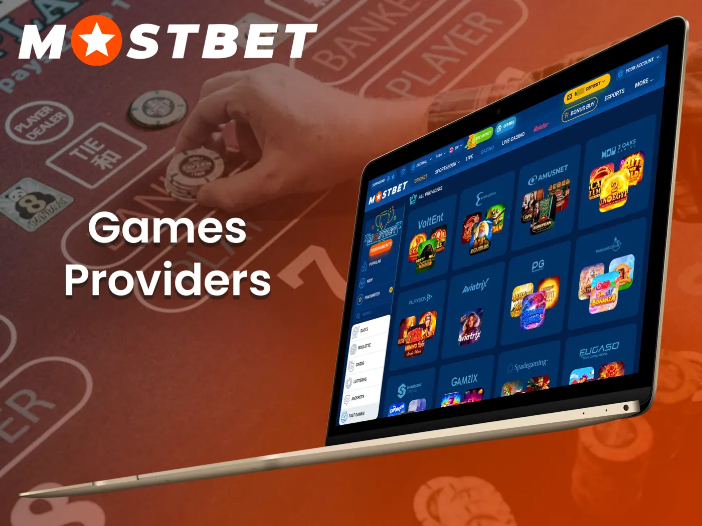 At Mostbet you will find games from leading providers.