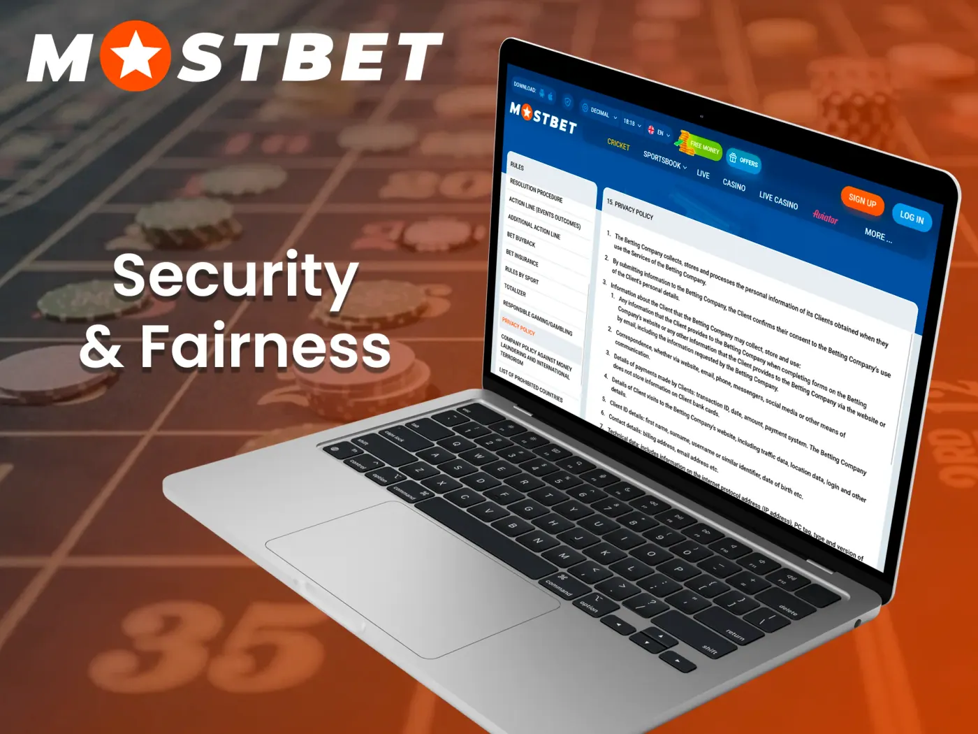 Mostbet casino security and fairness.