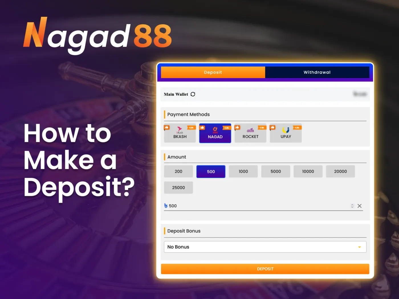 Top up your Nagad88 account effortlessly with a wide range of payment options.