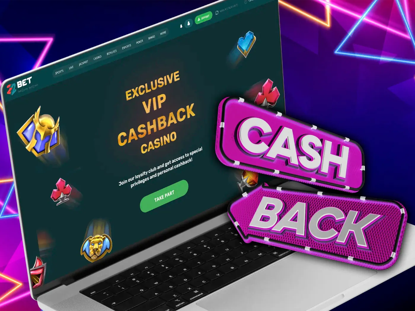 Cashback bonuses return part of your losses.