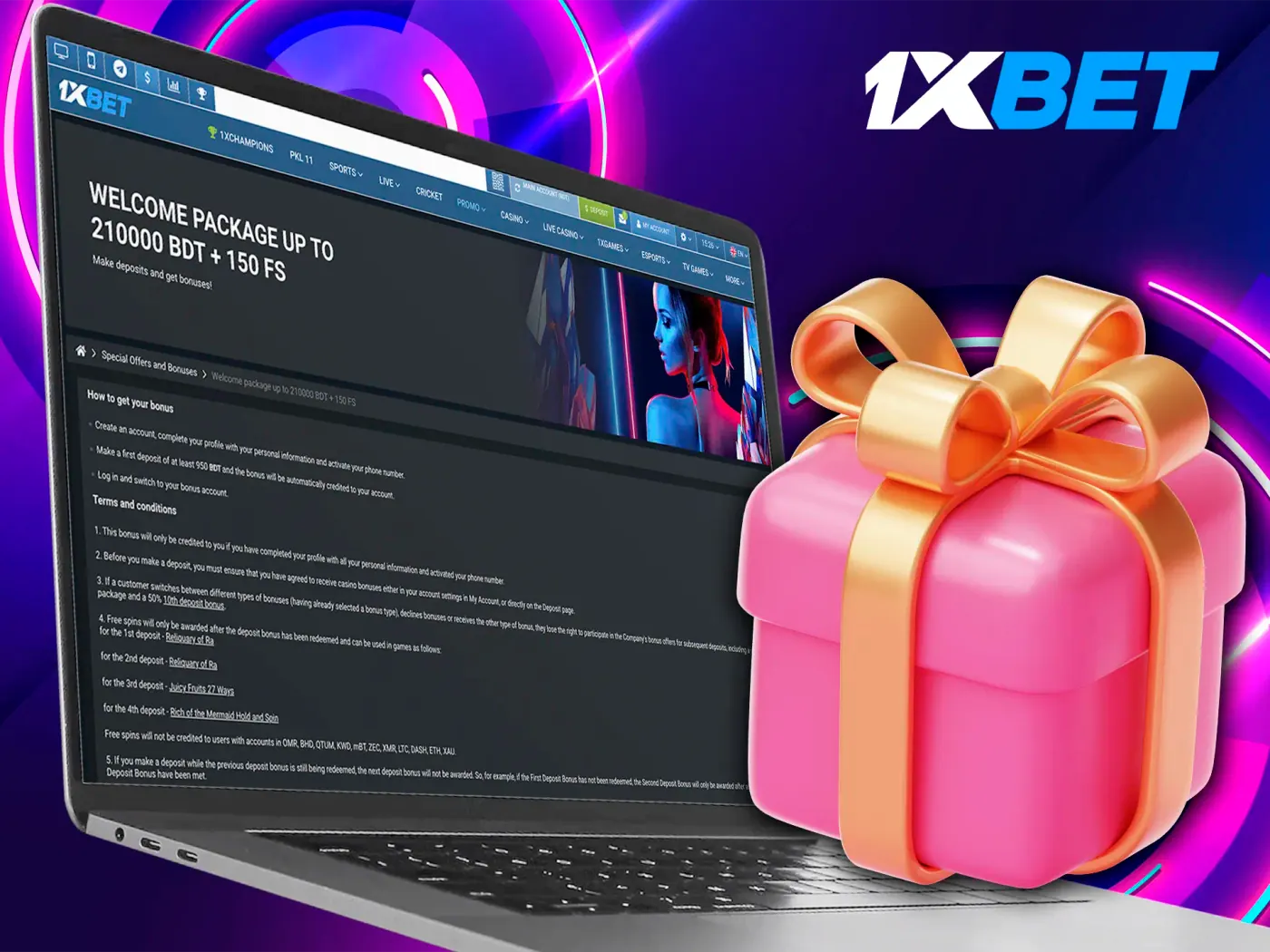 1xBet welcome bonus.