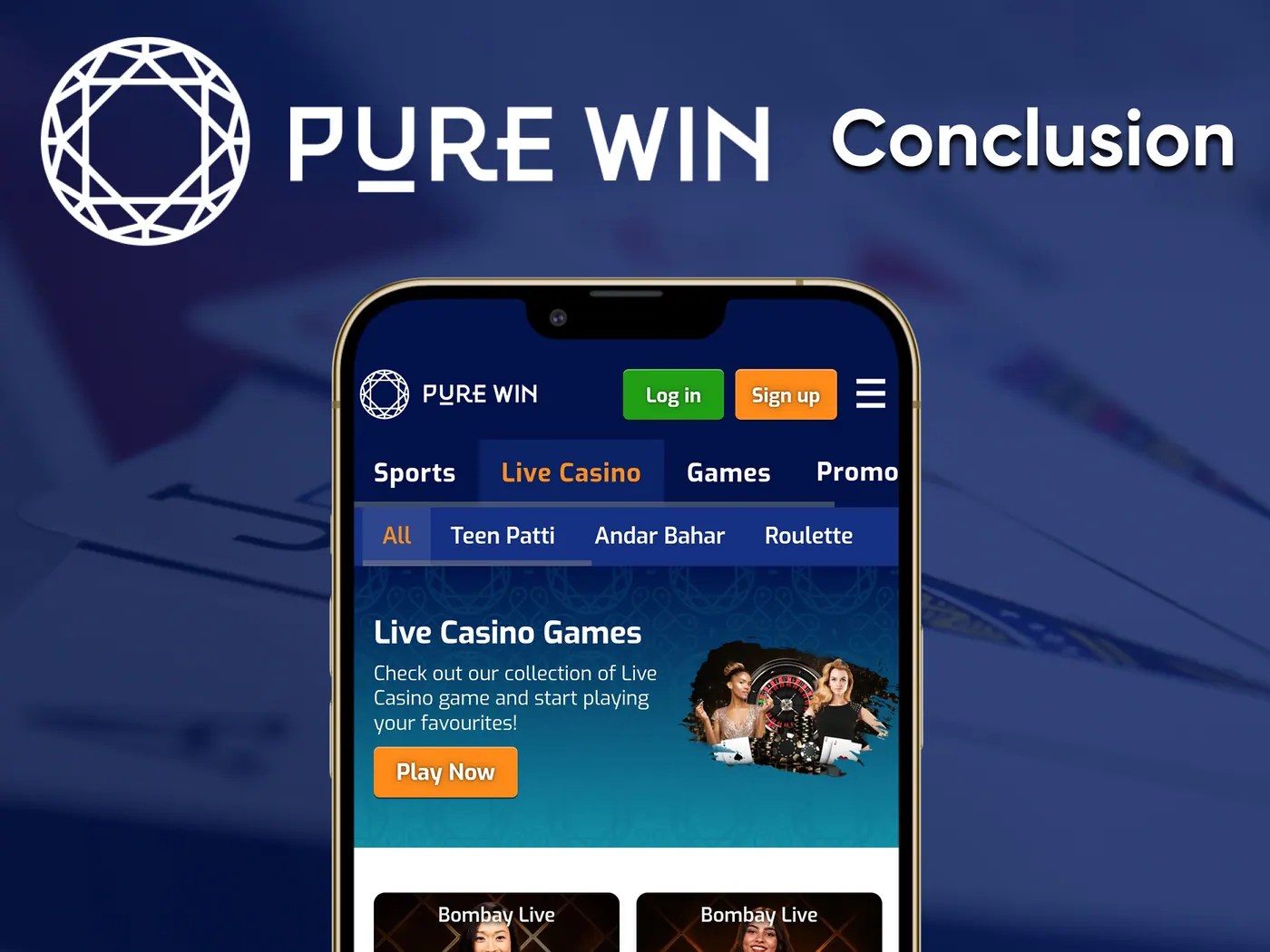 Conclusion on the Pure Win casino app.