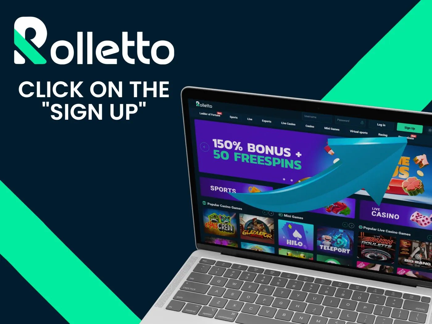 Click on the registration button Rolletto and join the fun.