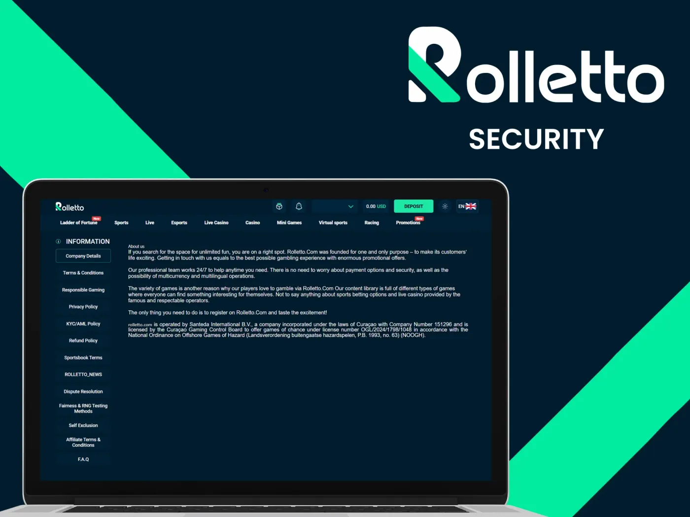 Ensure fair play with Rolletto casino security and fairness measures.