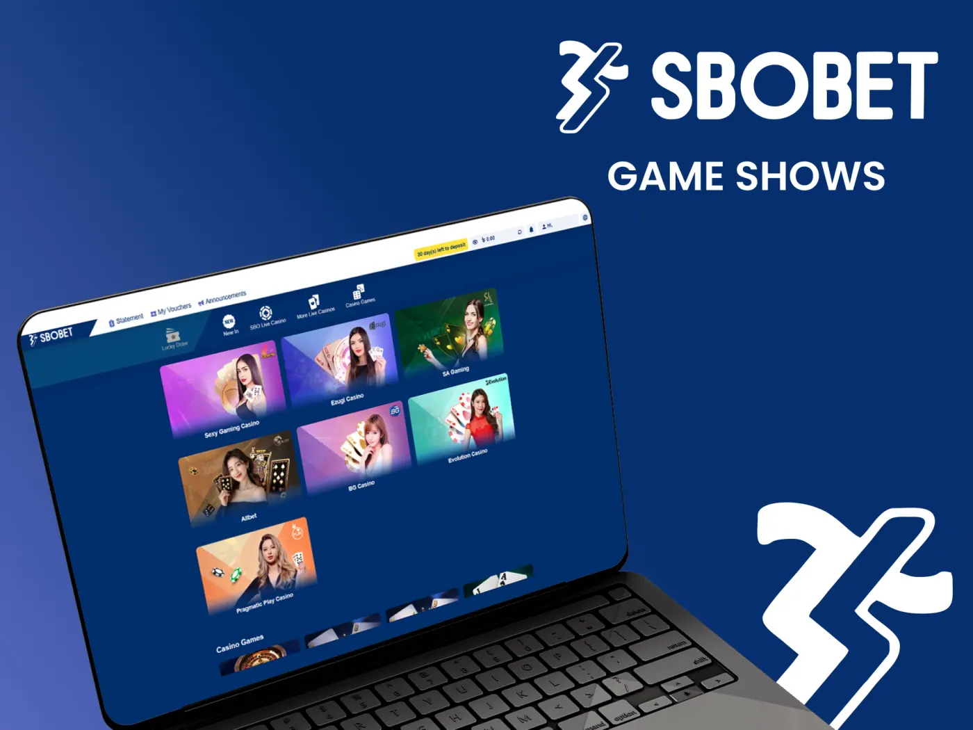 Experience exciting game shows at Sbobet casino.