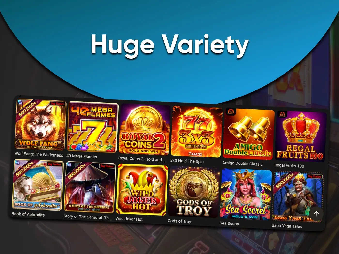 Slot games with different themes and designs.