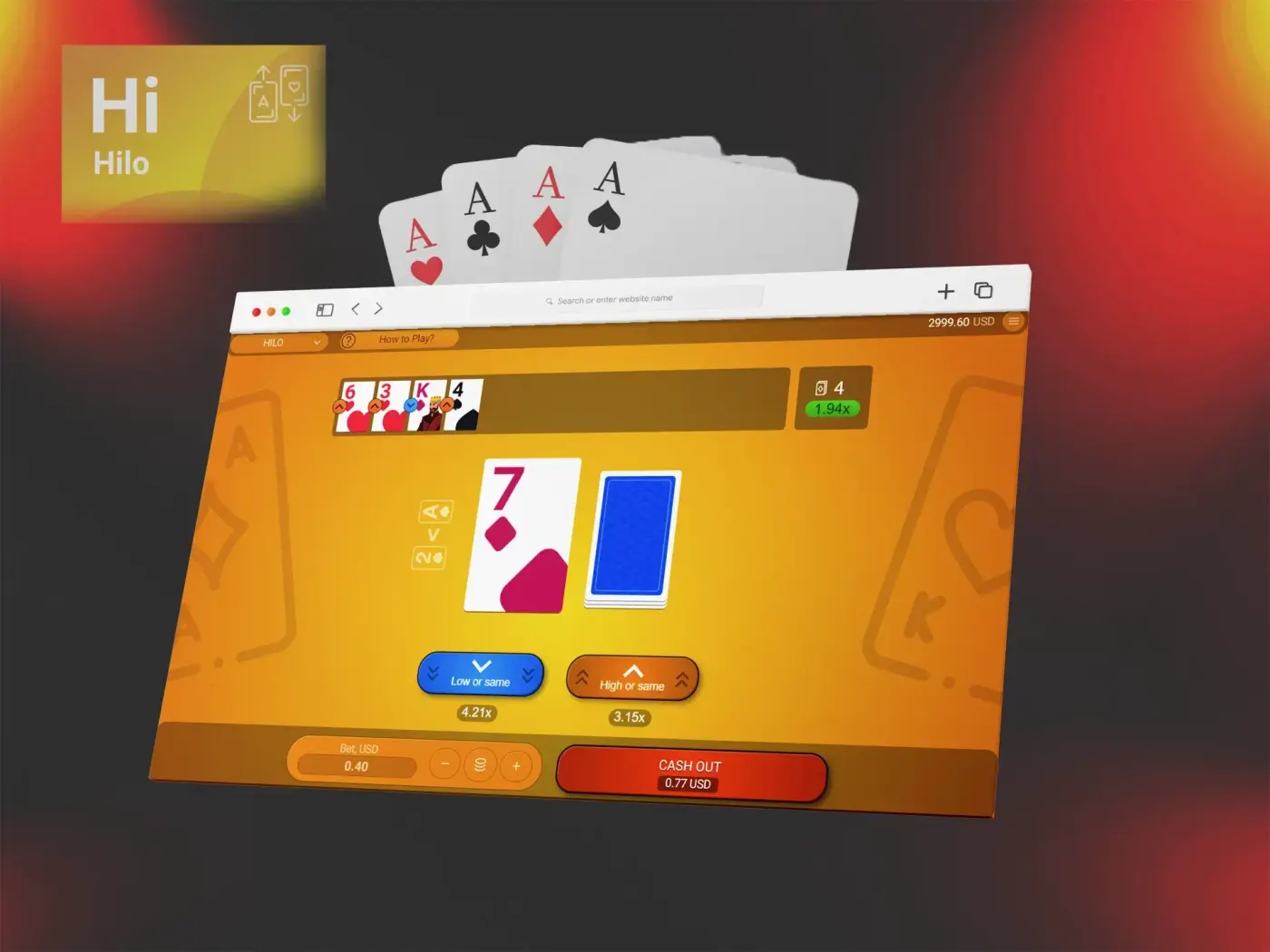 The Hilo card game from Spribe.