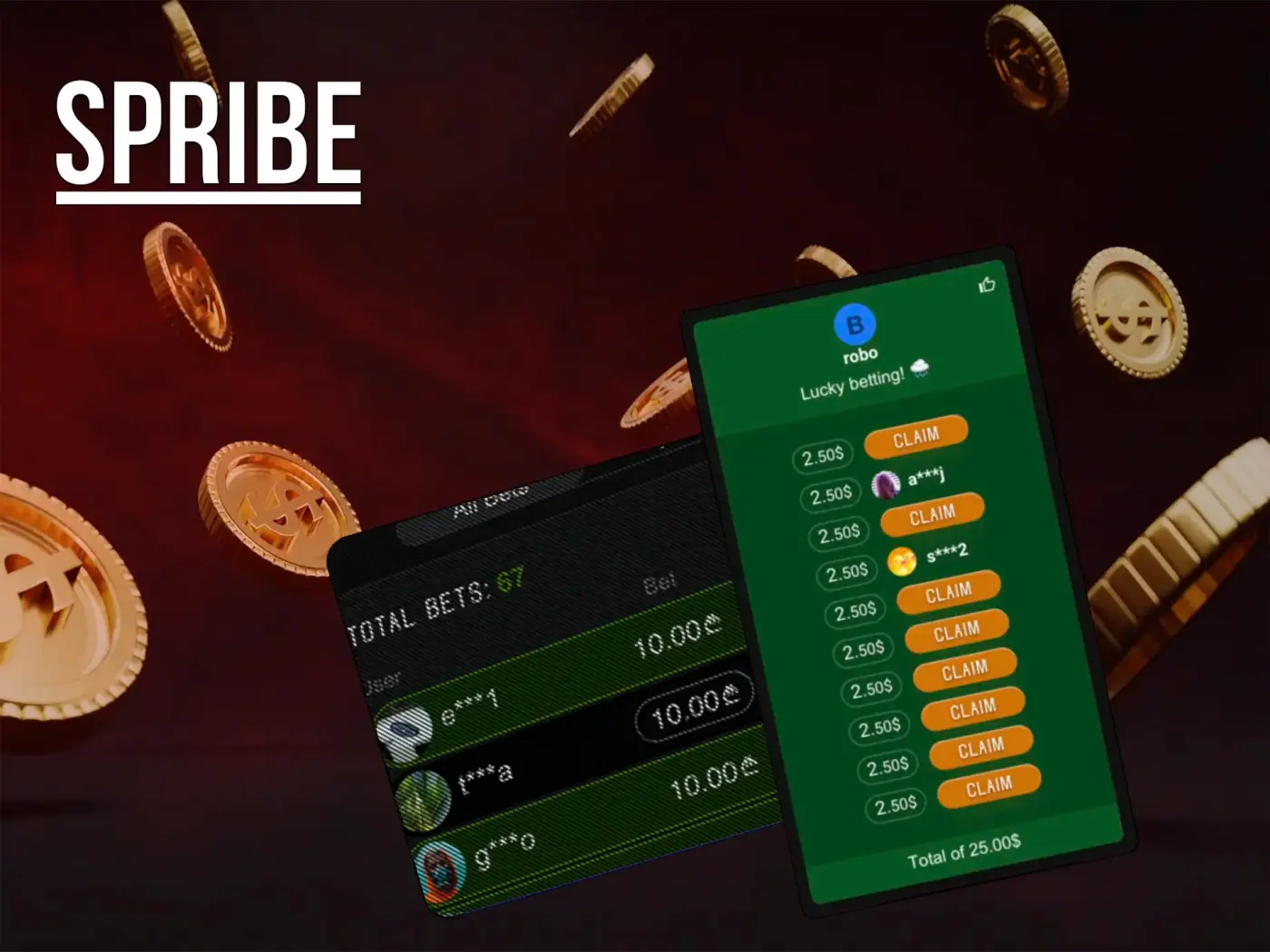 Spribe promo features: Rain and free bets.