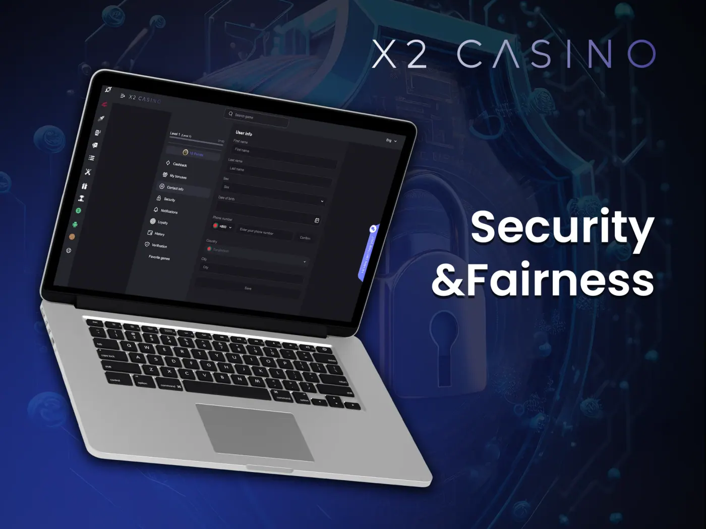 X2 Casino security and fairness.