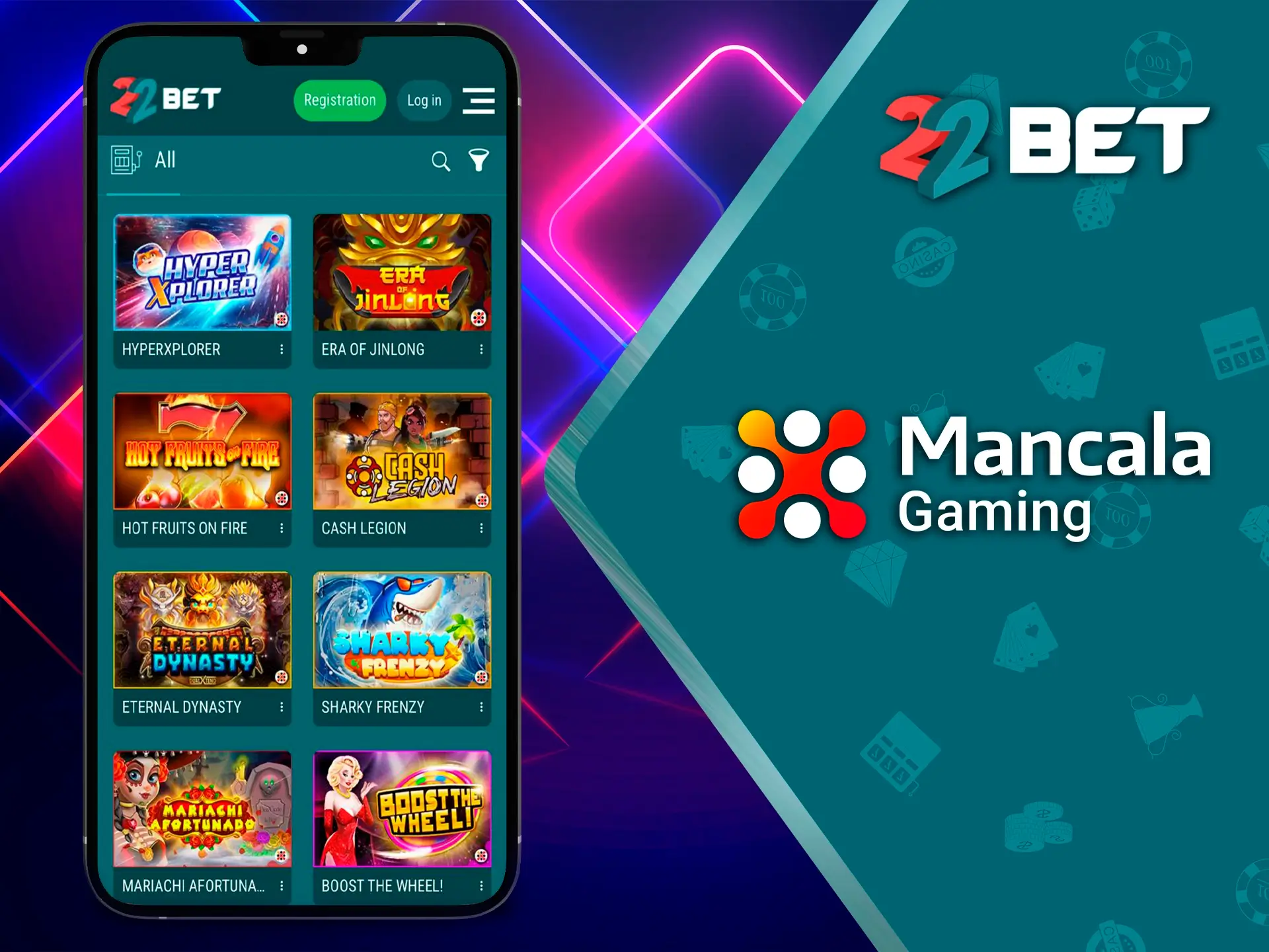 Mancala is one of the best slot game developers at 22Bet Casino.