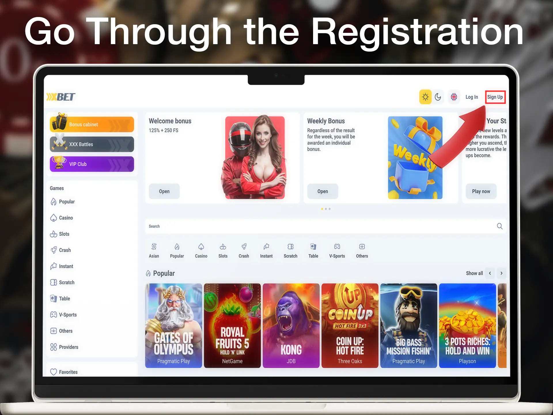 Following our guide, you will create an account and start playing casino games from Xxxbet.